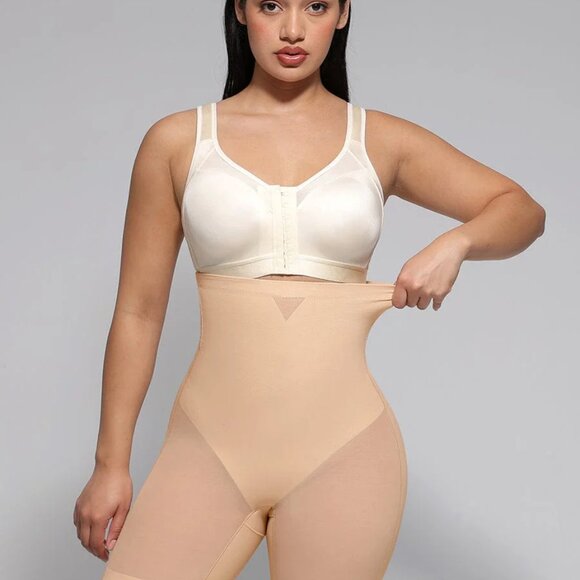 Mesh Tummy Control Butt Lifting High Waisted Shapewear Shorts - Picture 8 of 15